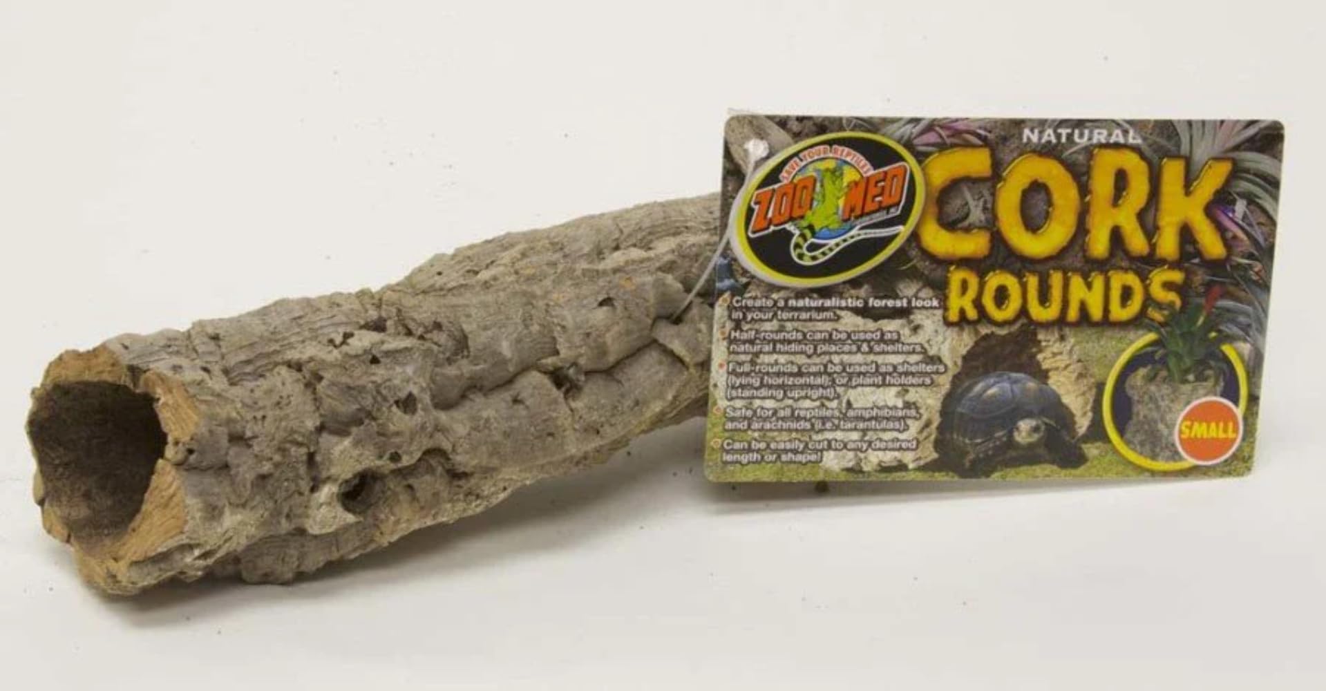 Zoo Med cork bark half-round creates a natural hiding space for terrarium inhabitants.