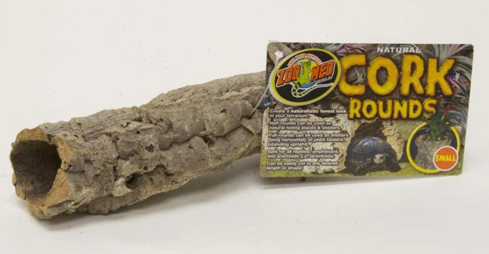 Zoo Med cork bark half-round creates a natural hiding space for terrarium inhabitants.