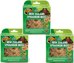 Zoo Med New Zealand Sphagnum Moss package 1 preserves moisture for terrariums and vivariums.