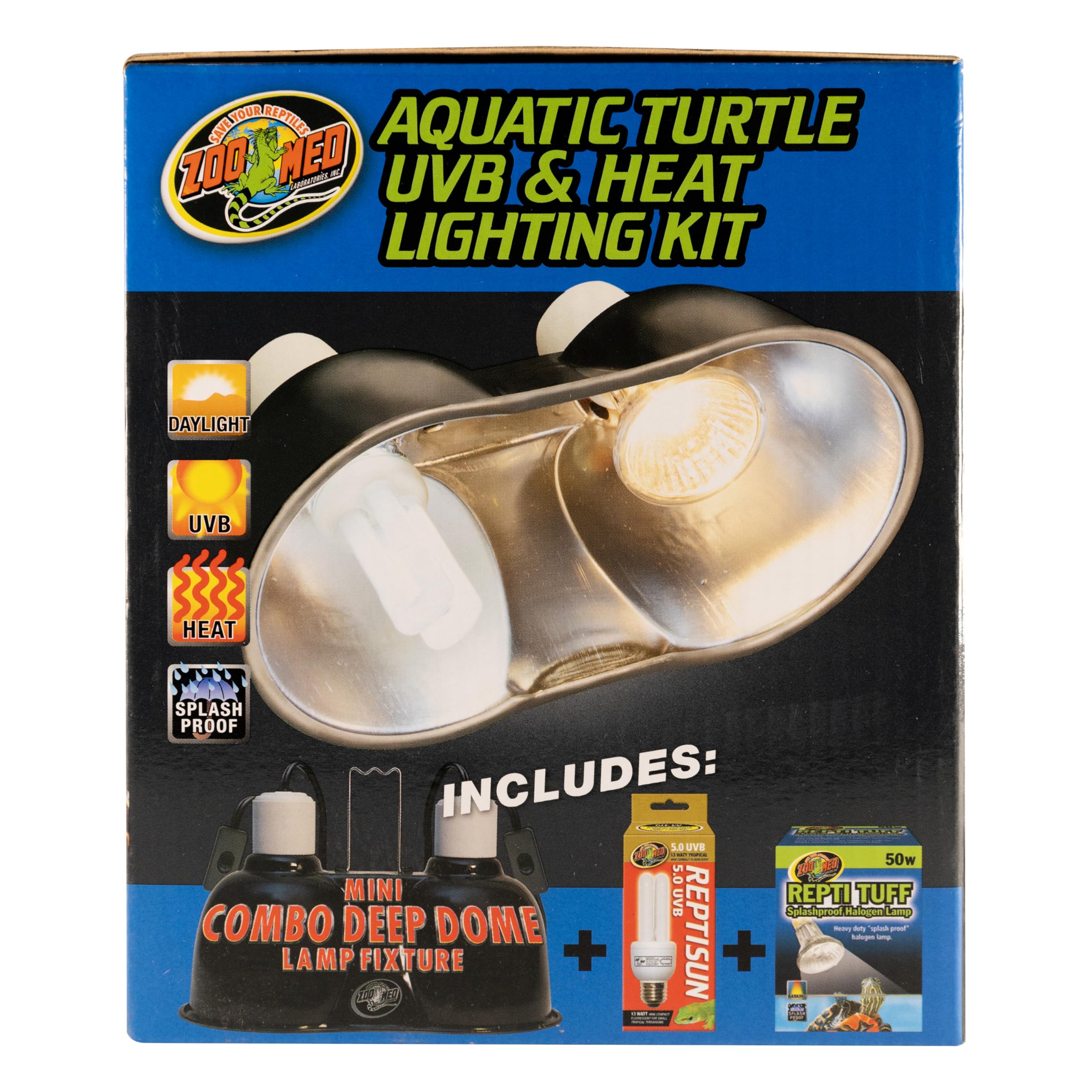 Zoo Med polished aluminum dome visually enhances light output and heat distribution.