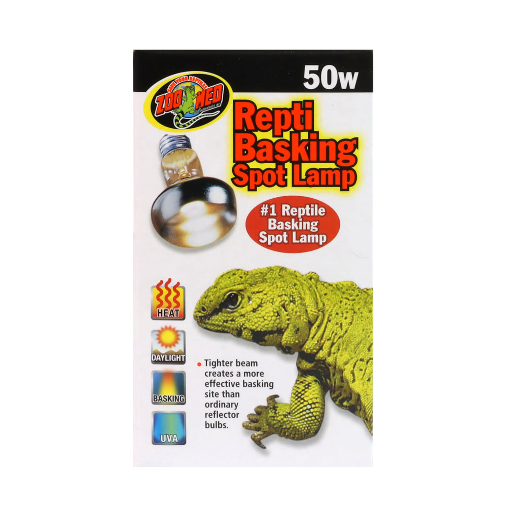 Zoo Med Repti Basking Lamp 50W installed above terrarium supports daily basking heat.