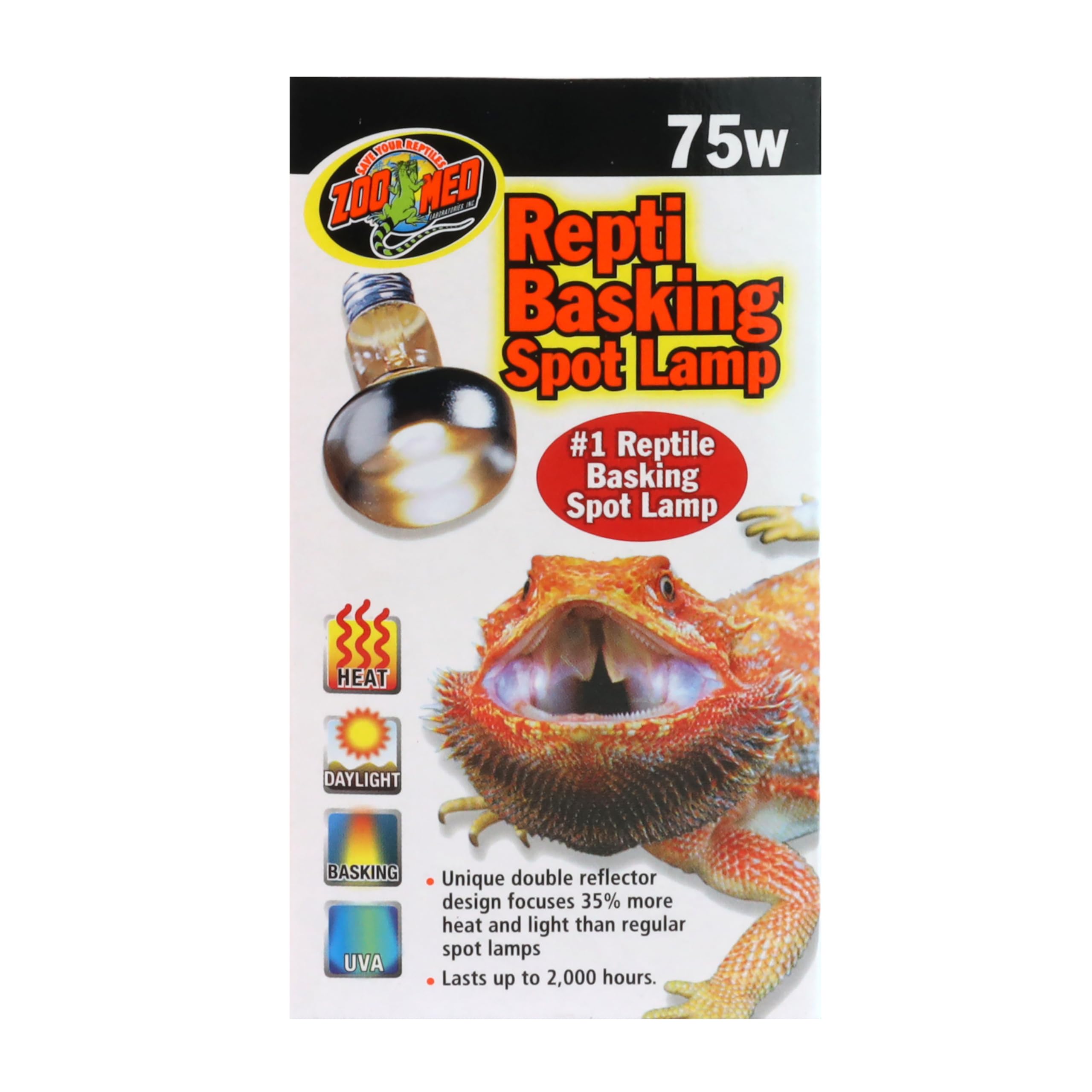 Zoo Med Repti Basking Spot Lamp 75W pack 3 outer box for quick replacements