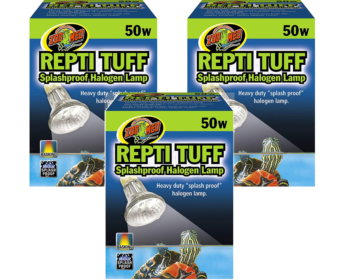 Zoo Med Repti Tuff splashproof halogen lamp 50W enhances colors for reptiles