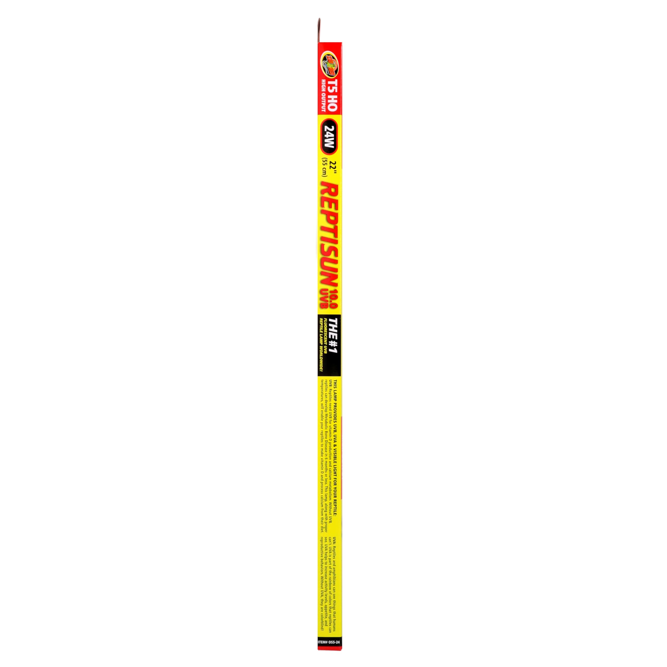 Zoo Med 24W two-pack T5 UVB lamp ideal for active reptile habitats.
