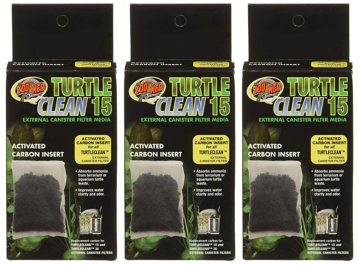 Zoo Med Turtle Clean 15 carbon insert front view improves water quality by absorbing ammonia.