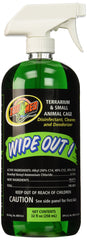Zoo Med Wipe Out 1 disinfectant bottle for terrariums and enclosures, helps sanitize and deodorize.