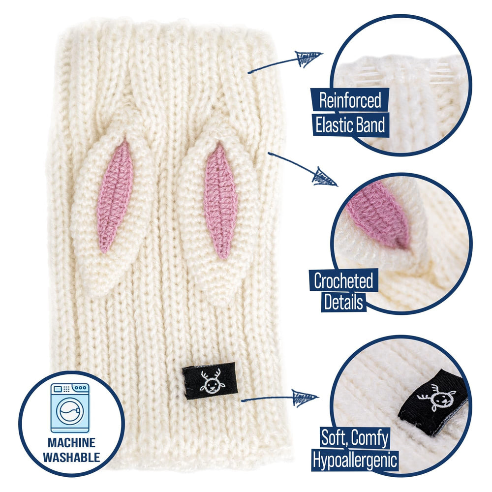 Zoo Snoods bunny-costume-dog-snood ears-detail highlights elastic for adjustability