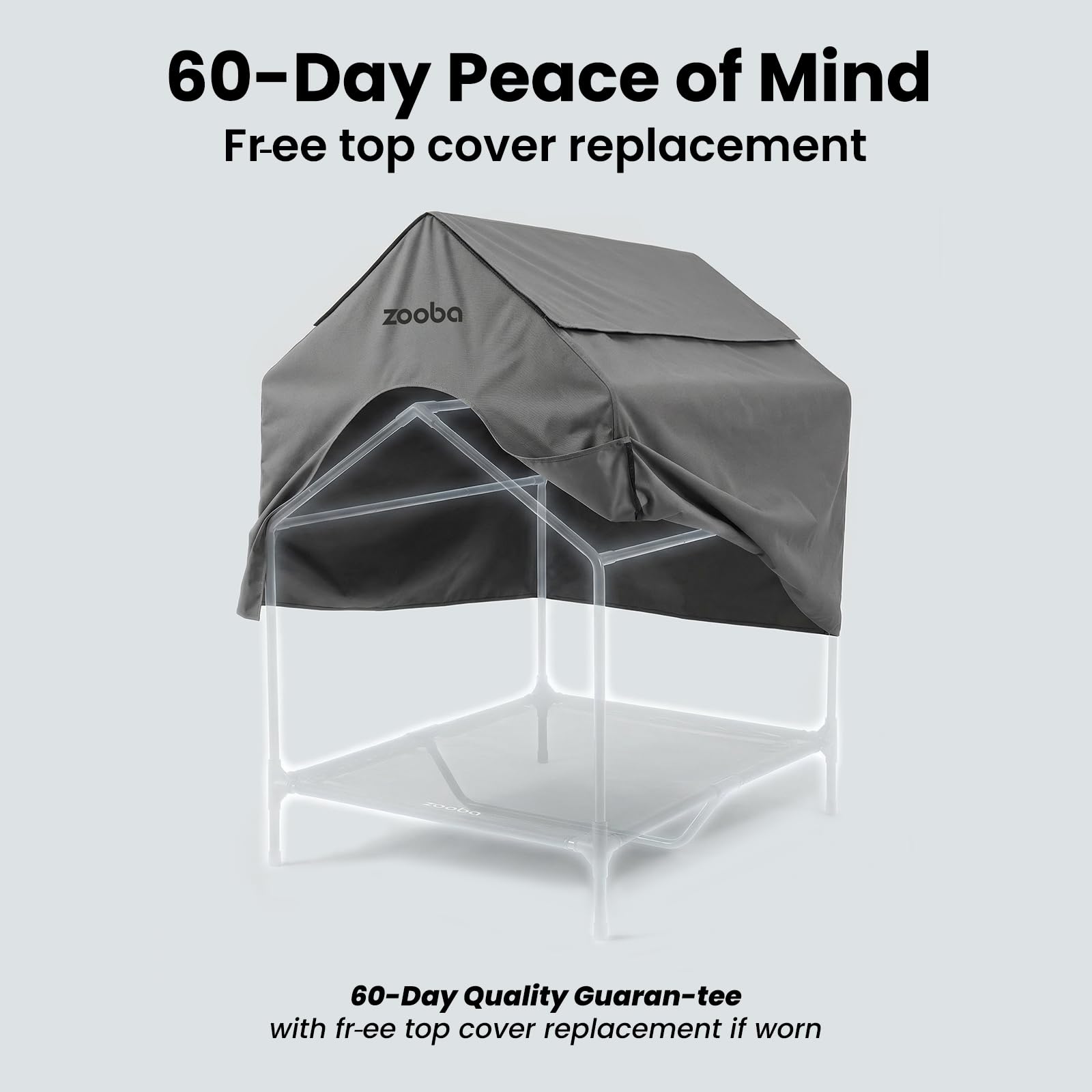 Zooba breathable 2x1 textilene elevated bed with airflow