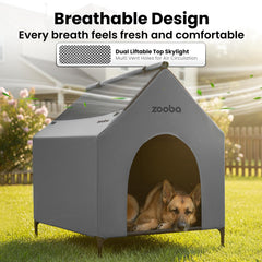 Zooba interior with elevated bed and textilene for a comfortable lounging space