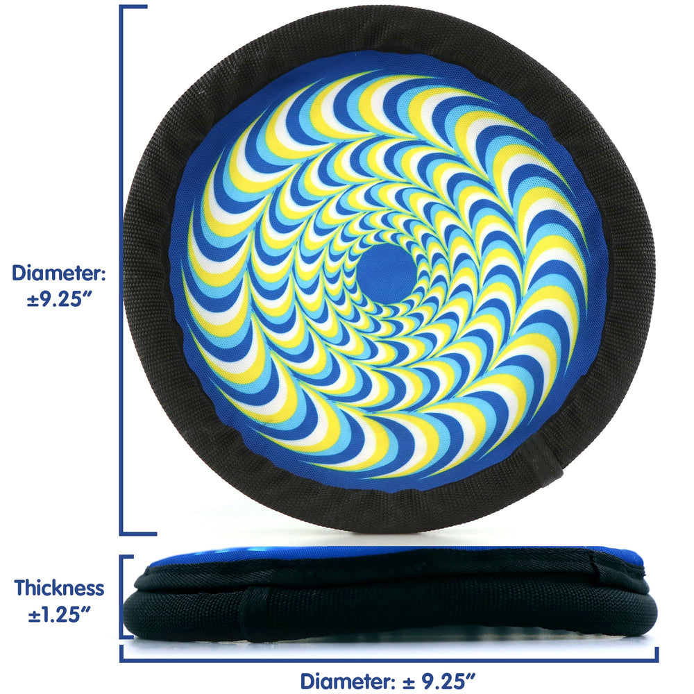 The ZooBee disc floats on water for pool fetch.