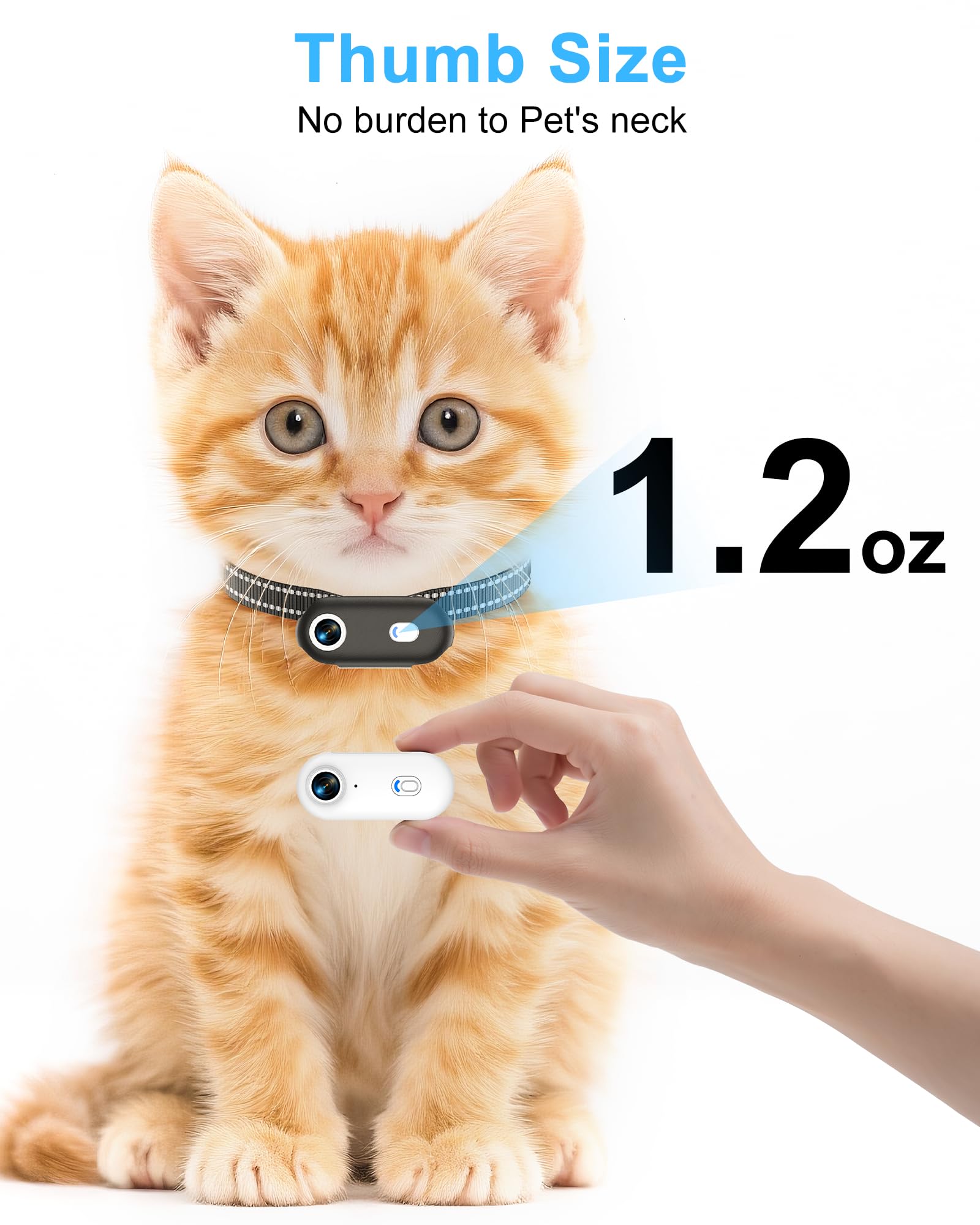 ZoomaraKam cat camera collar cordless operation for flexible wear