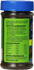Zoo Med Aquatic Frog & Tadpole Food being used in a bare-bottom tank for easy maintenance.