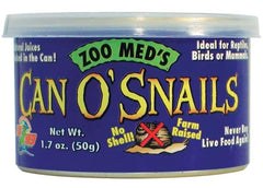 Zoo Med Can O' Snails 3-pack display image, ready-to-use snails for multiple pets