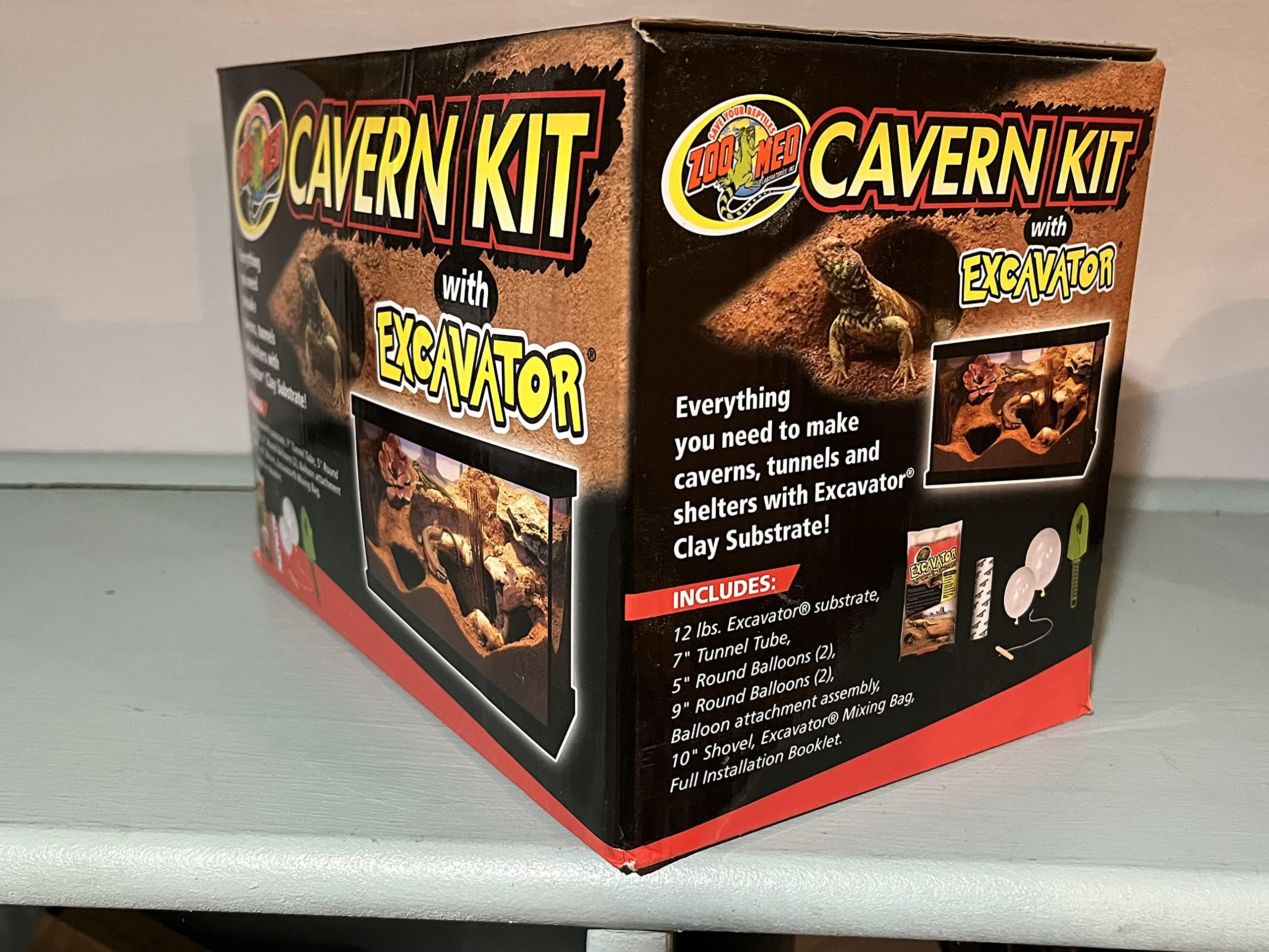 Zoo Med Cavern Kit shelter components with balloon attachments for shaping