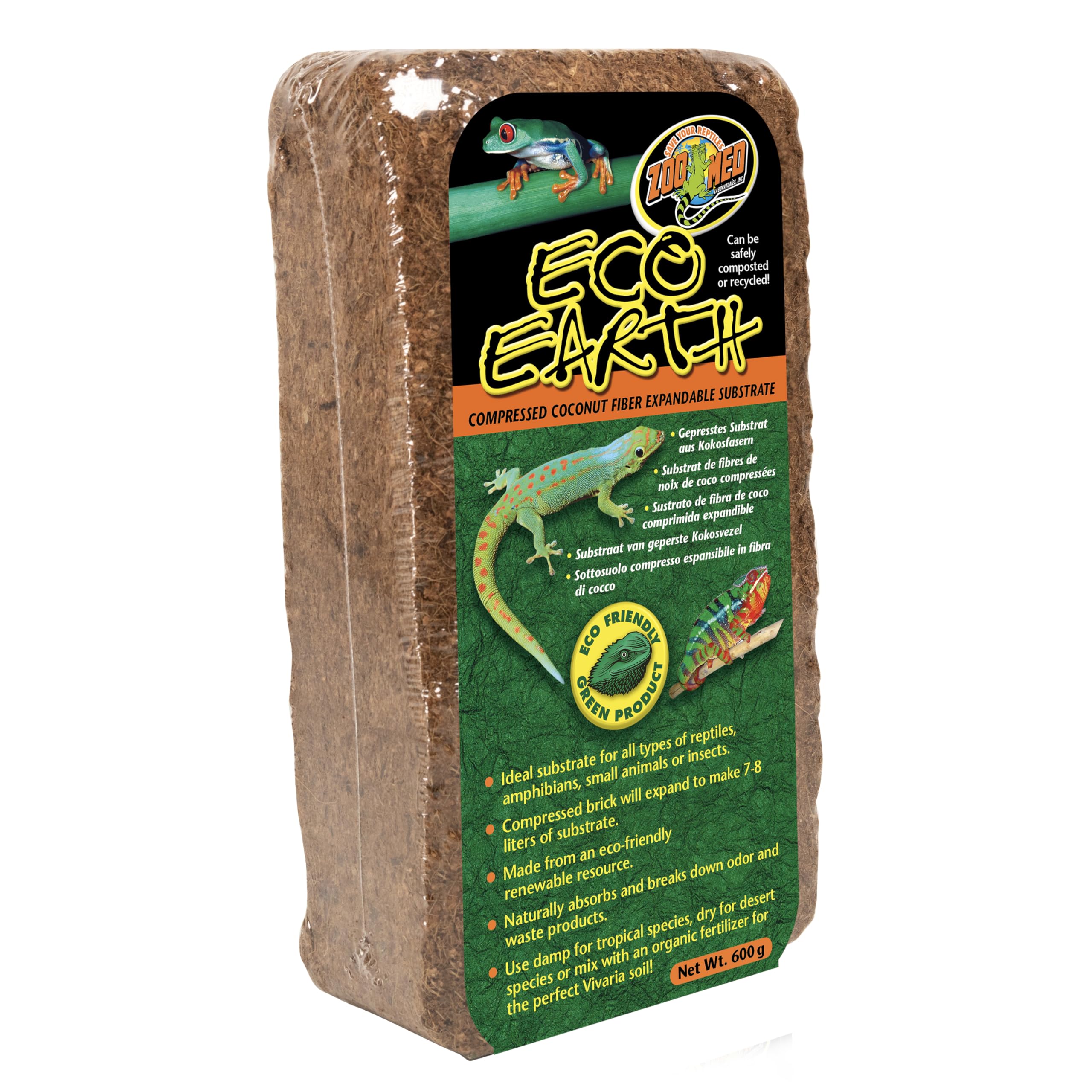 Zoo Med Eco Earth brick compacted coconut fiber awaiting hydration
