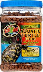 Zoo Med Natural Aquatic Turtle Food 2-pack pellets for surface feeding and growth support.