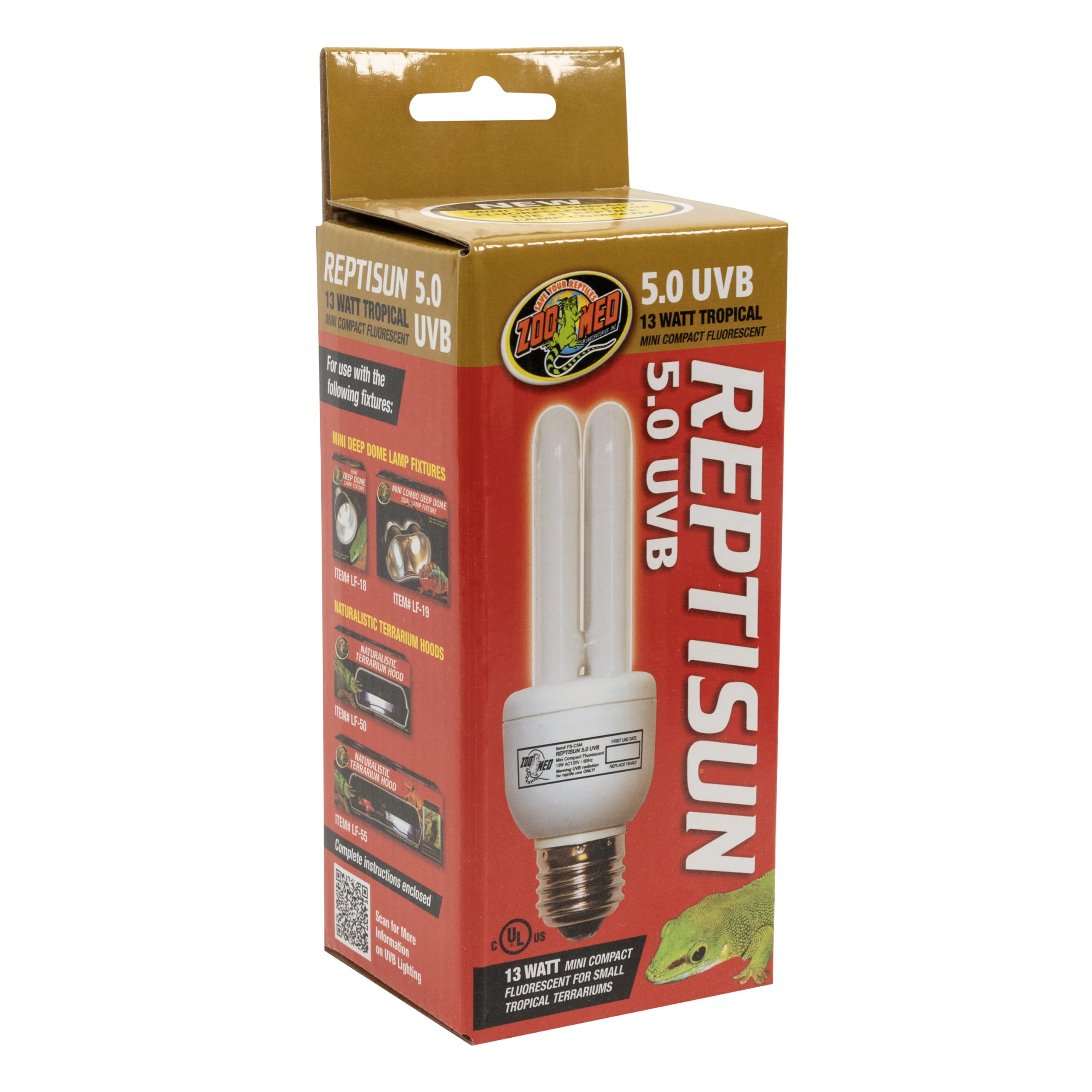 Zoo Med ReptiSun 5.0 Mini 13W packaging suitable for small setups