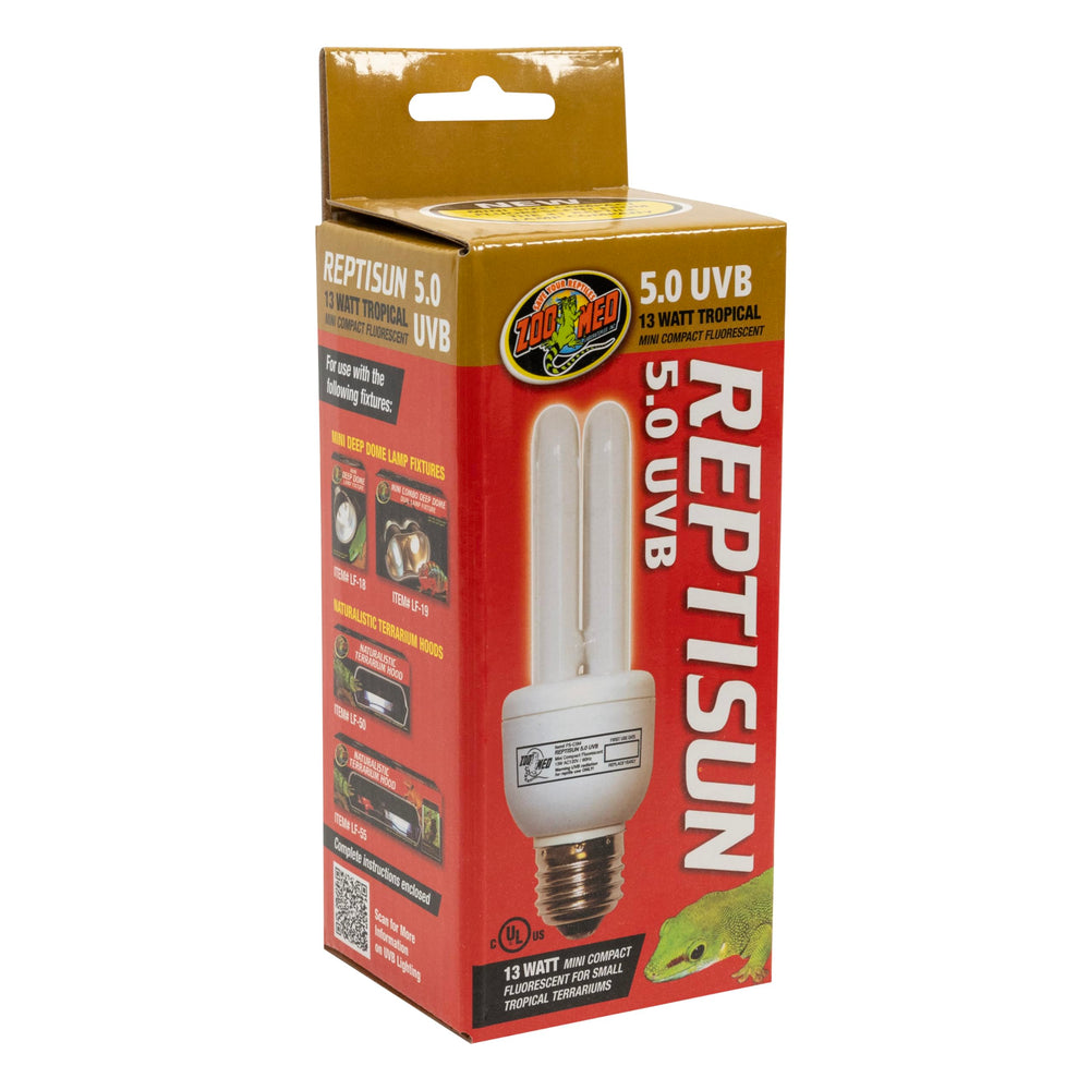 Zoo Med ReptiSun 5.0 Mini 13W packaging suitable for small setups