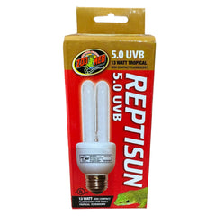 Zoo Med ReptiSun 5.0 UVB Mini Pack of 2 front view for compact reptile lighting