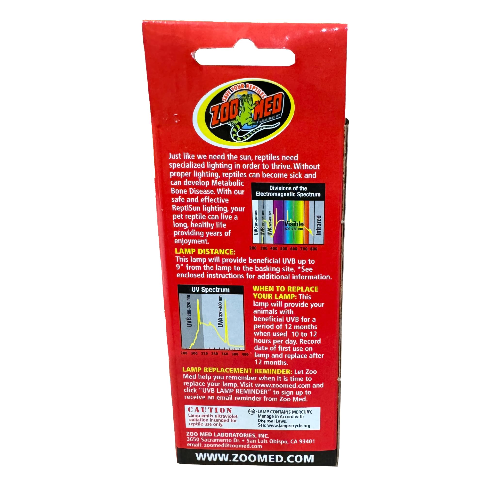 Zoo Med ReptiSun 5.0 UVB Mini quartz glass close-up for maximum UVB penetration
