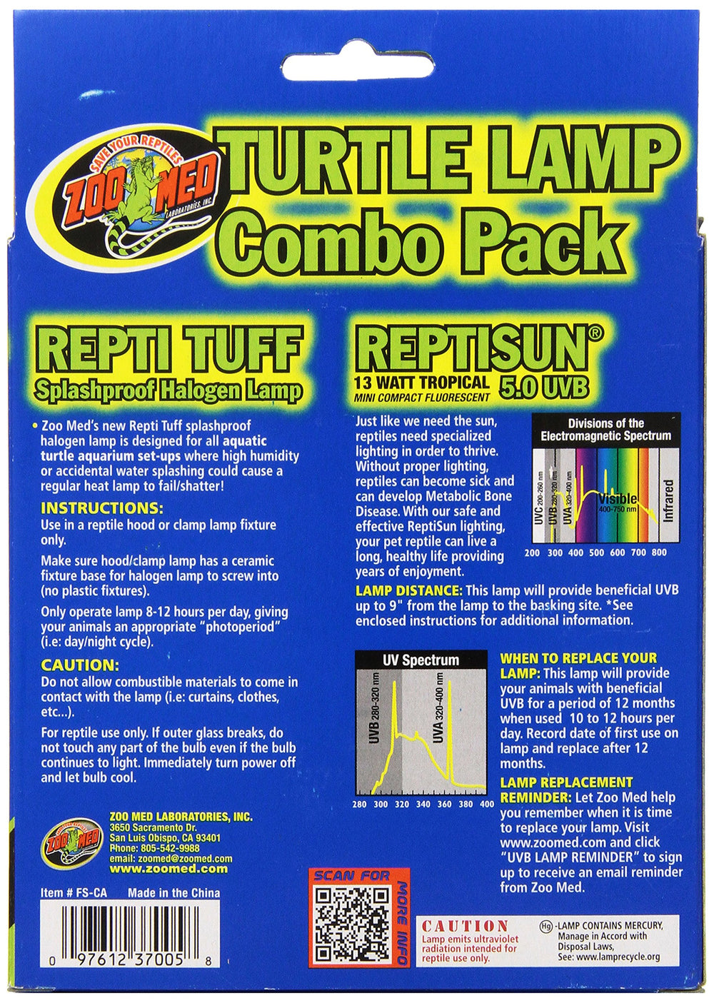 Zoo Med Turtle Lamp Combo Pack contents image showing two lamps