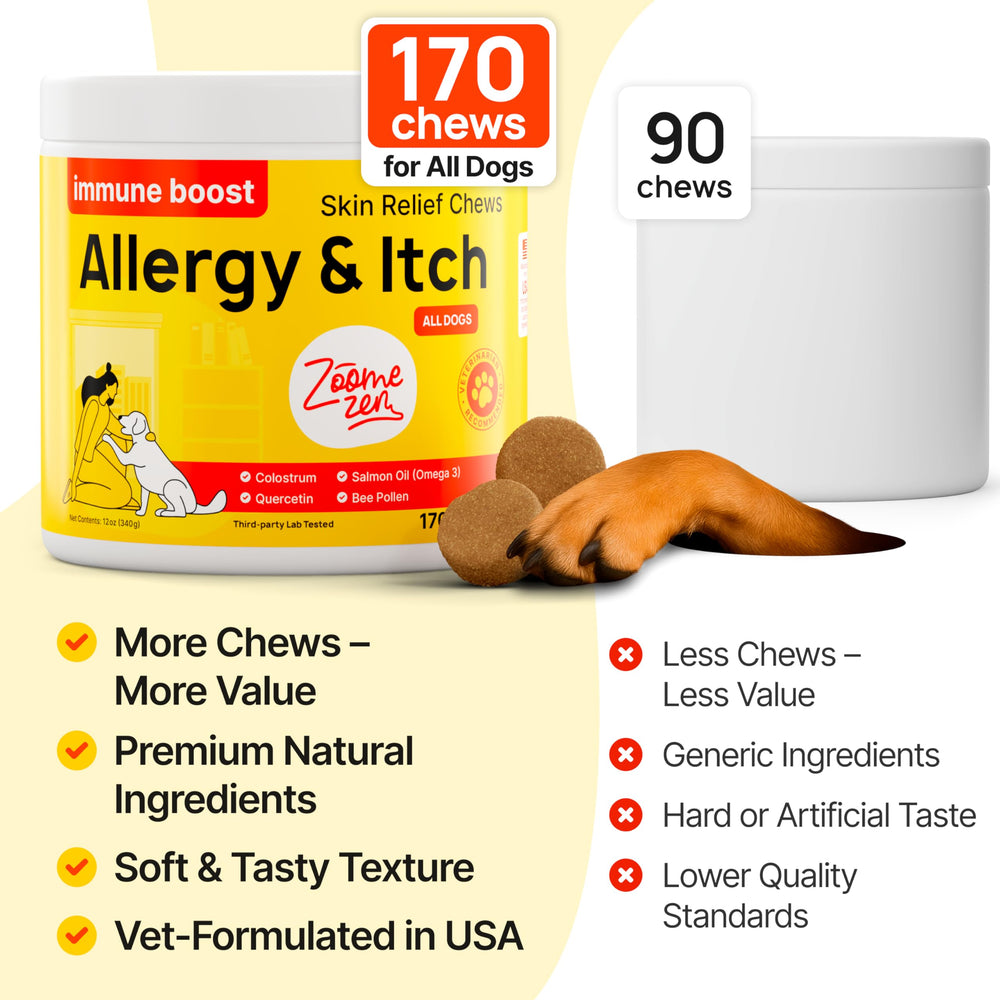ZOOMEZEN dog allergy chews probiotic capsule closeup
