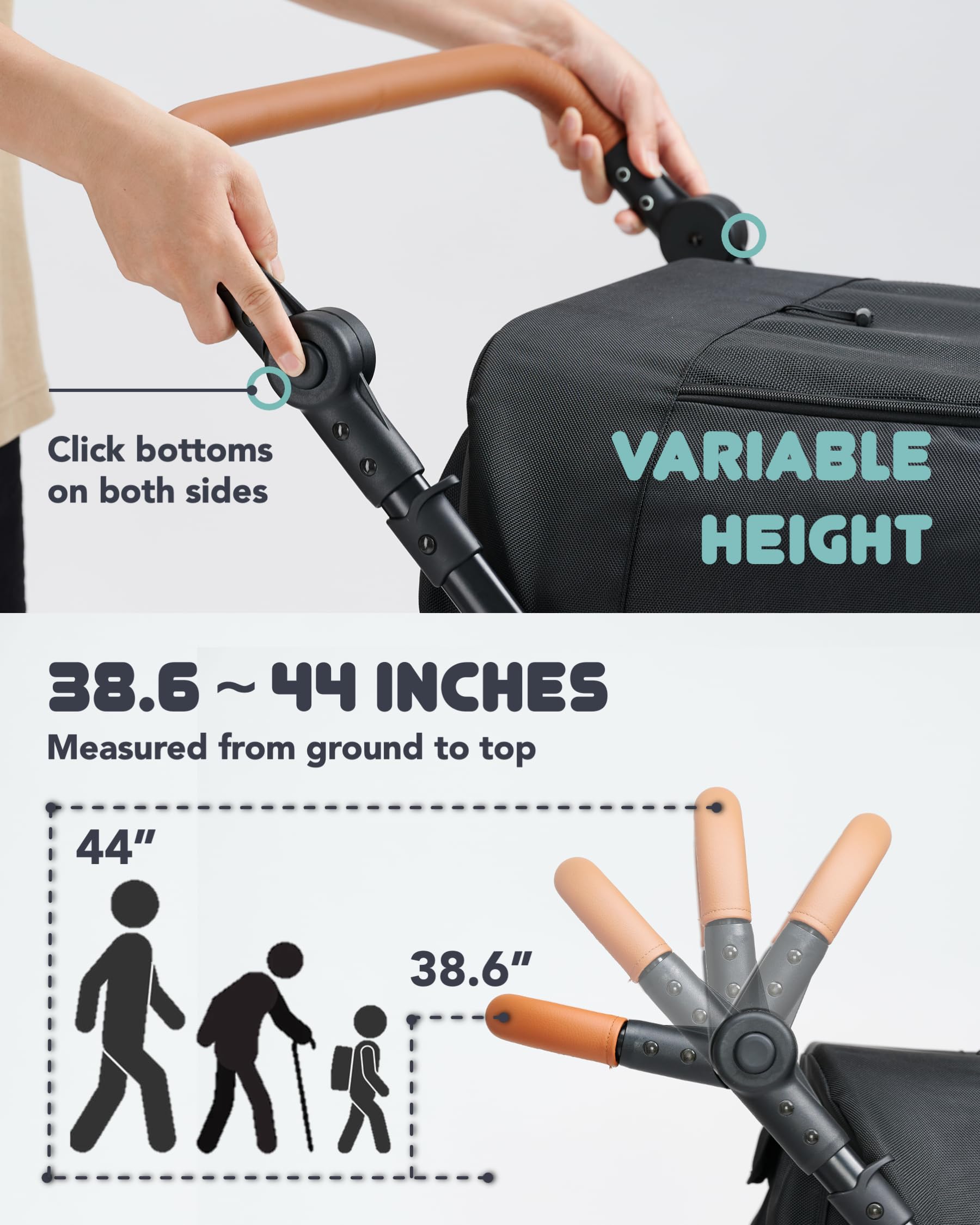 Zoosky adjustable handle offers customizable comfort for all caregivers.