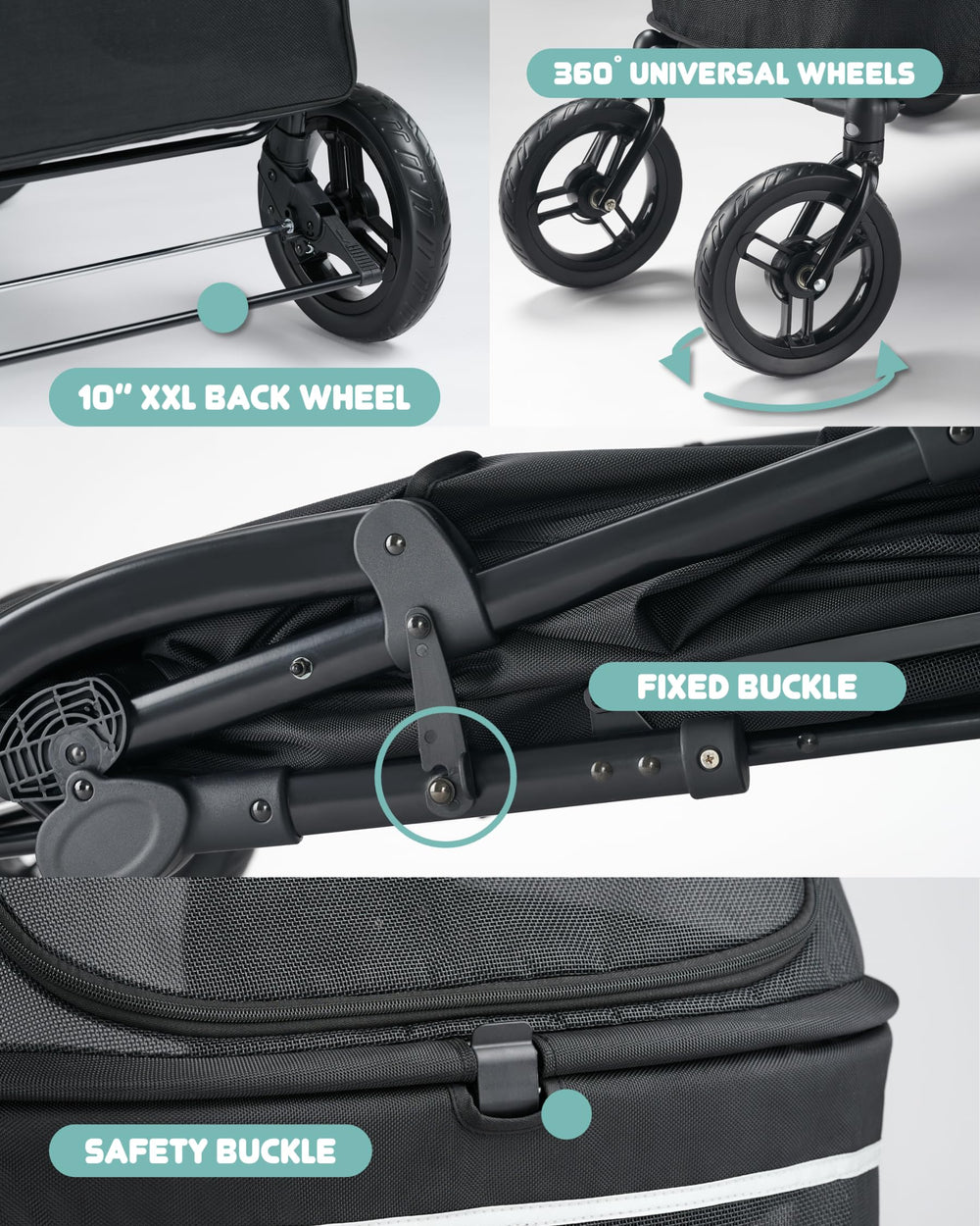 Zoosky back-pocket storage keeps essentials within reach.