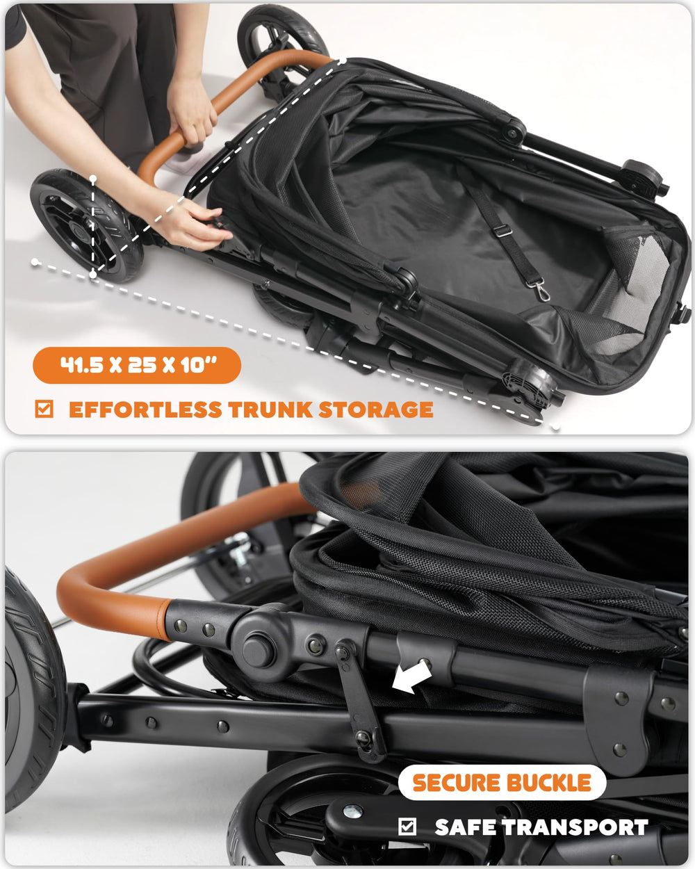 Zoosky dog stroller easy-assembly design for quick setup.