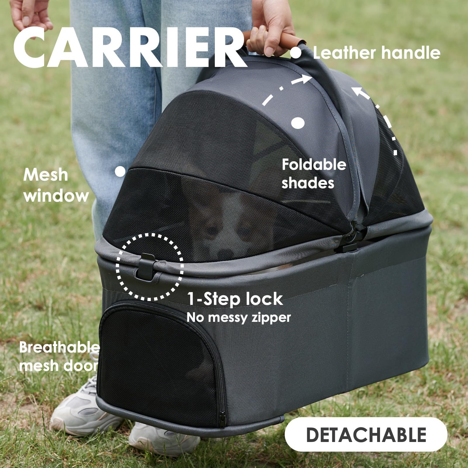 Zoosky waterproof pad and durable oxford fabric simplify cleaning.
