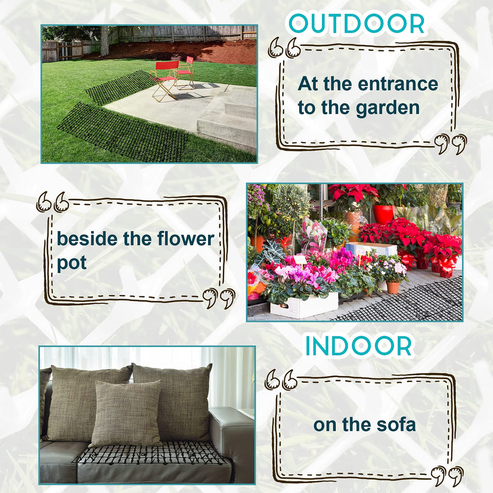 Zopeal cat repellent mat installed on sofa edge or balcony.