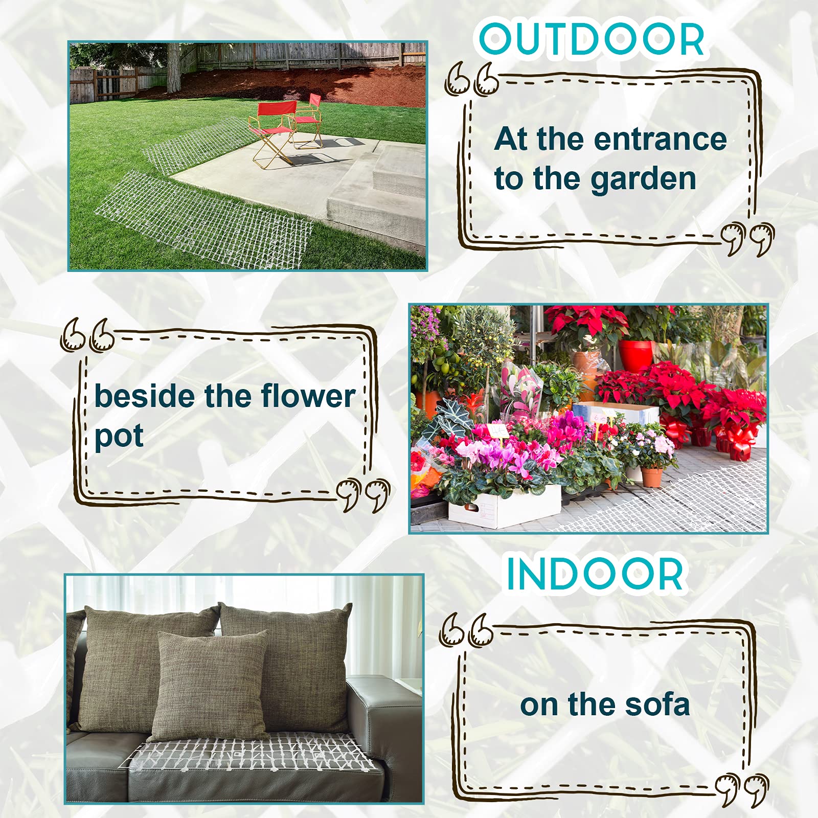 Zopeal packaging shows included stake, tie, and easy customization options.