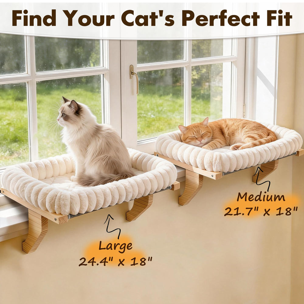 Cat enjoys bird-watching and natural light from a secure perch.