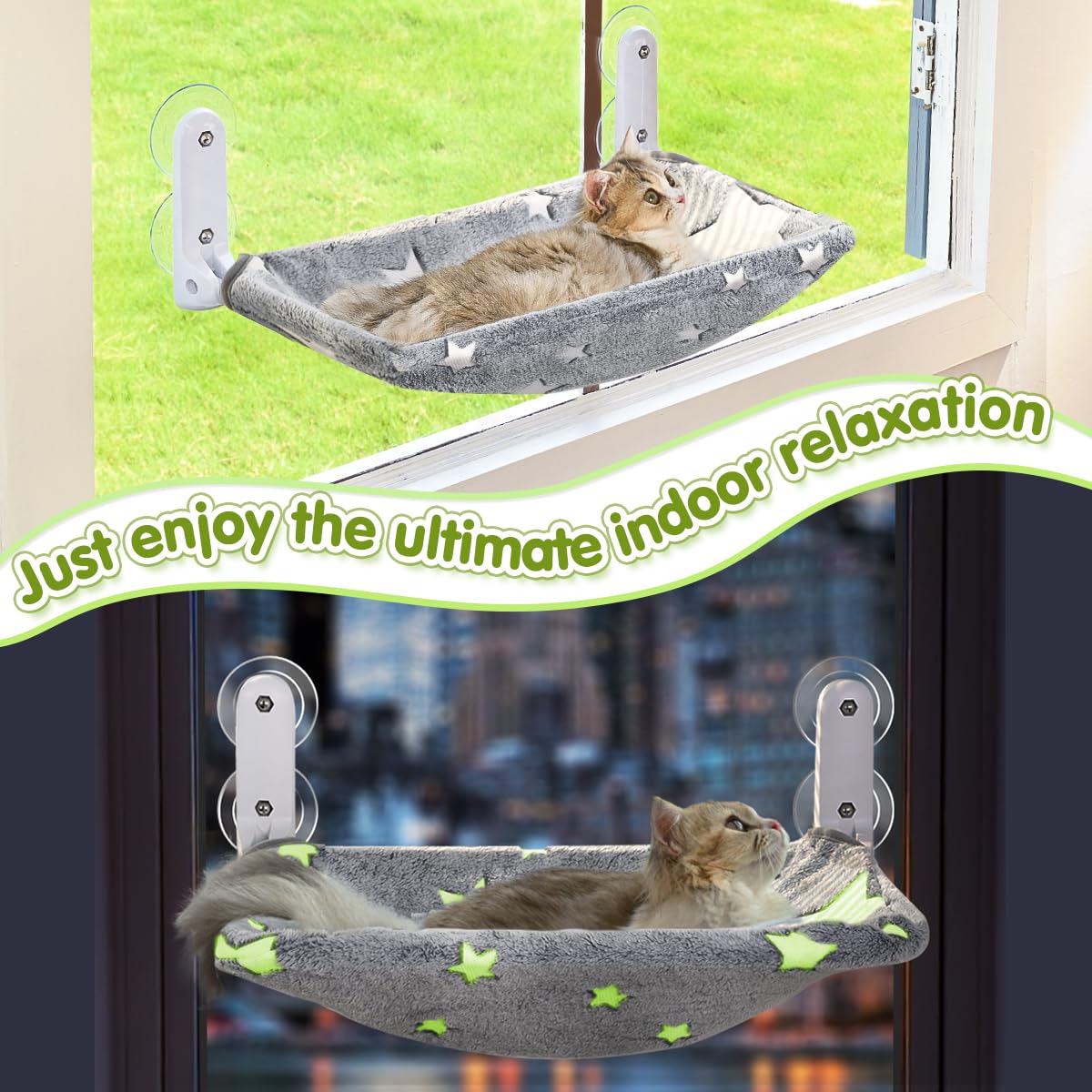Zoratoo glowing stars pattern enhances home style and feline comfort.