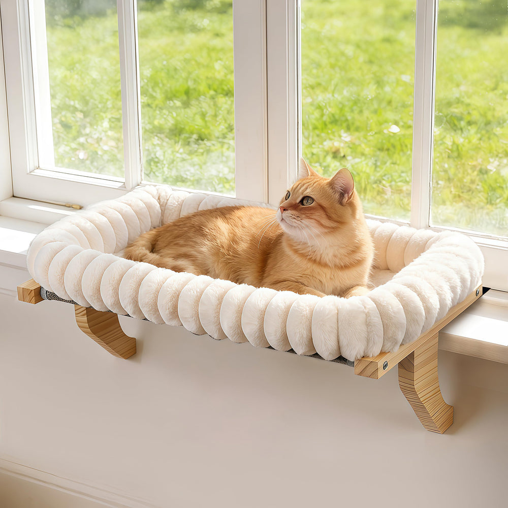 Zoratoo Cloud-Cuddle cat perch setup on a sunny windowsill for a cozy viewing spot.