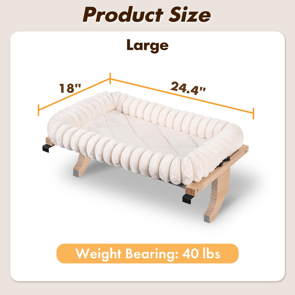 Large cat perch 24.4x18 inches provides expansive lounging space.