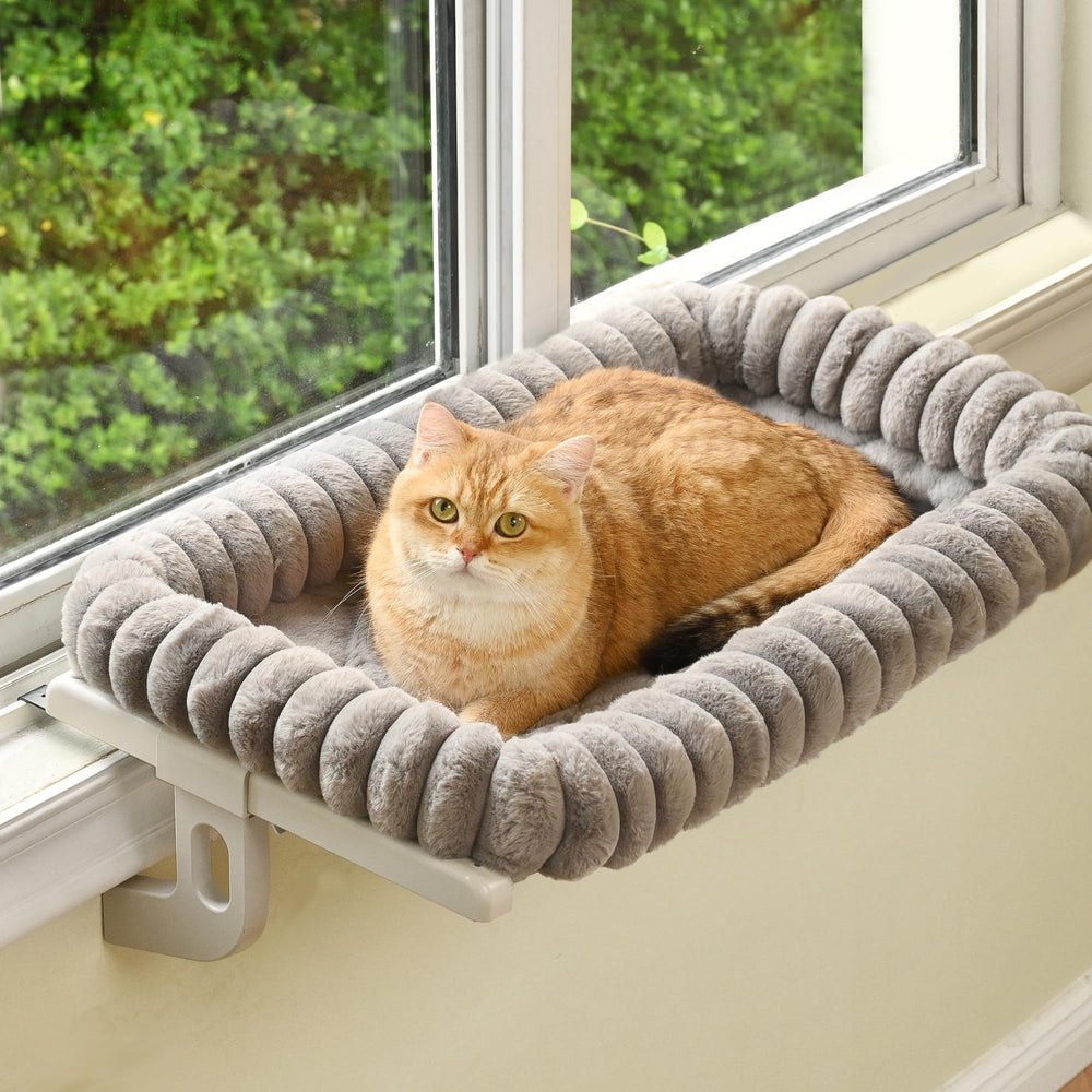 Zoratoo Cloud-Cuddle window perch with 4-sided bolster for cozy cat lounging.