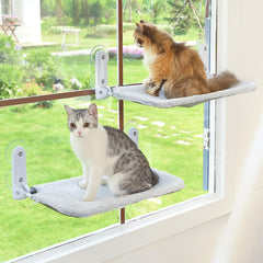Zoratoo cordless-braced-frame provides sturdy window seating for multiple cats.