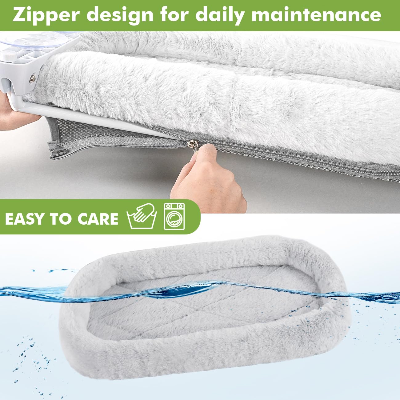 Zoratoo cushion bed with bolster offers secure, cozy rests