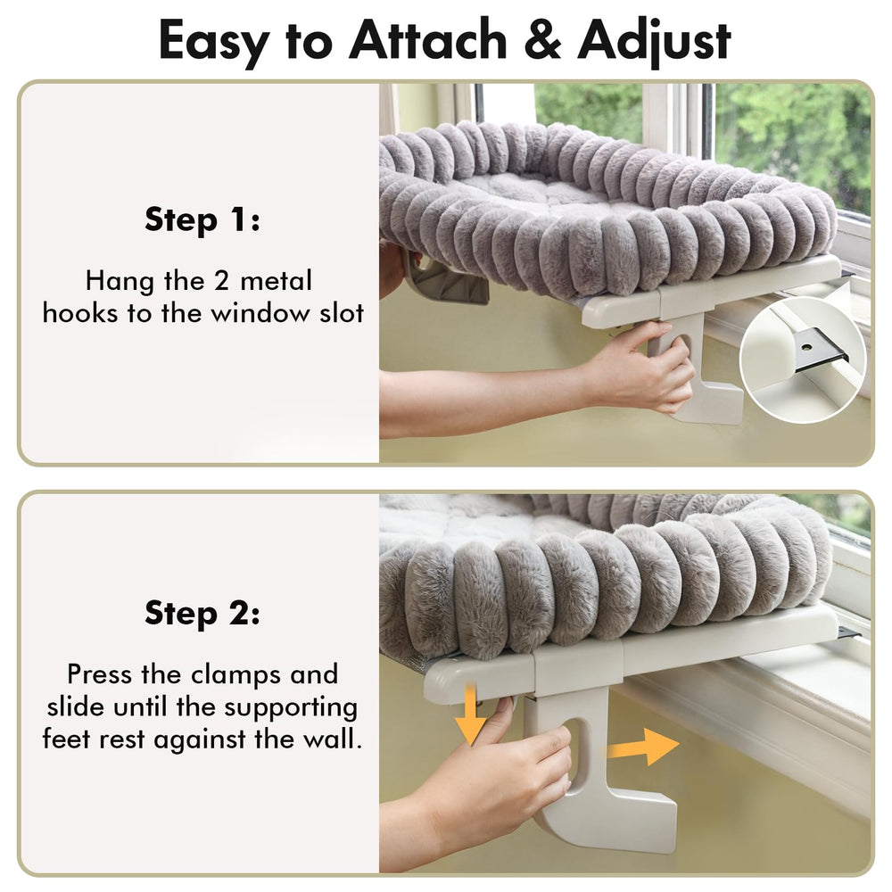 Sliding clamps enable easy attachment and precise fit.
