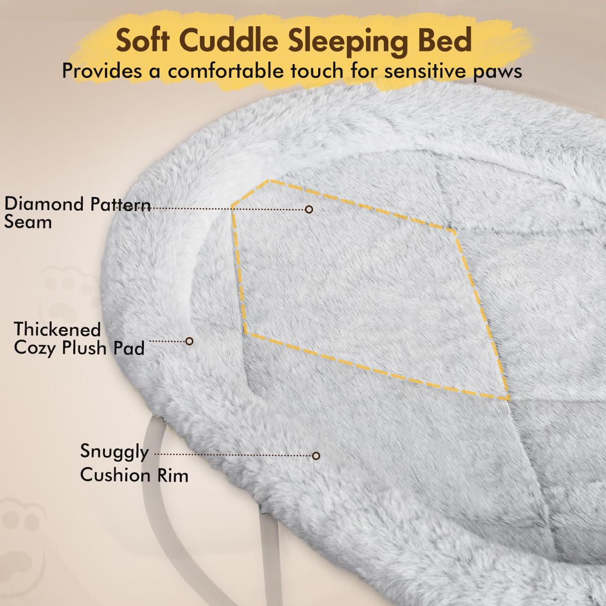 Zoratoo pet bed with plush cuddle rim for cozy head and neck support