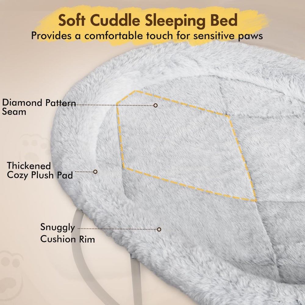 Zoratoo pet bed with plush cuddle rim for cozy head and neck support