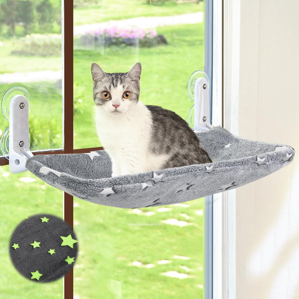 Zoratoo glow stars window perch bed glows in the dark for cozy indoor naps.