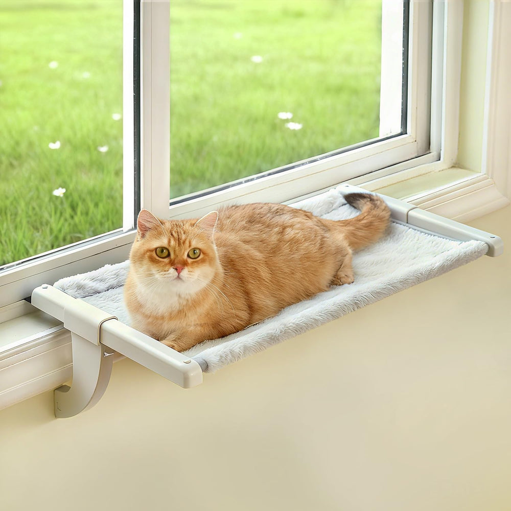 Zoratoo Window Sill Perch with slide clamp shows easy one-step adjustment for a secure fit.