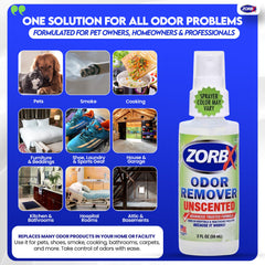 ZORBX advanced formula spray enables fast, effective odor neutralization