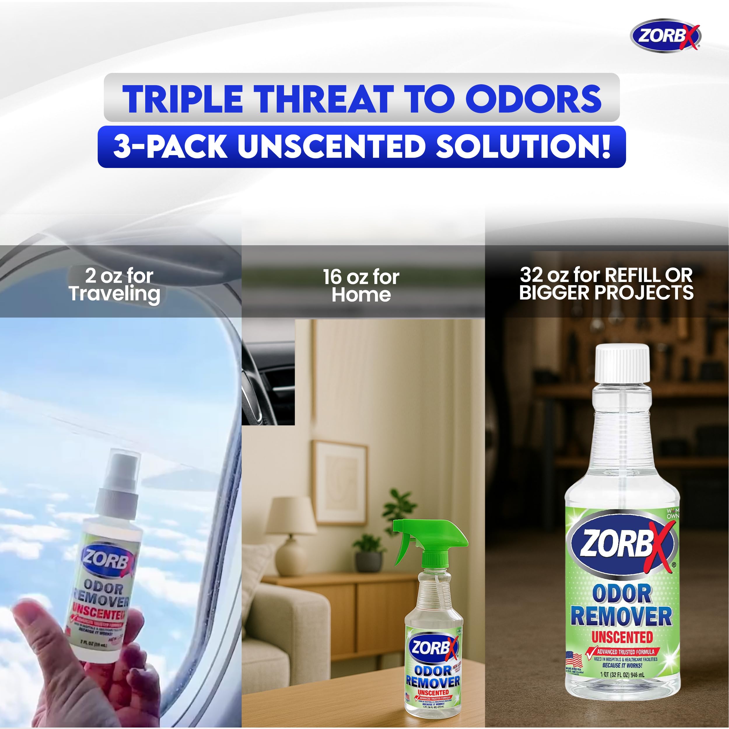ZORBX bundle packaging showing the three item set