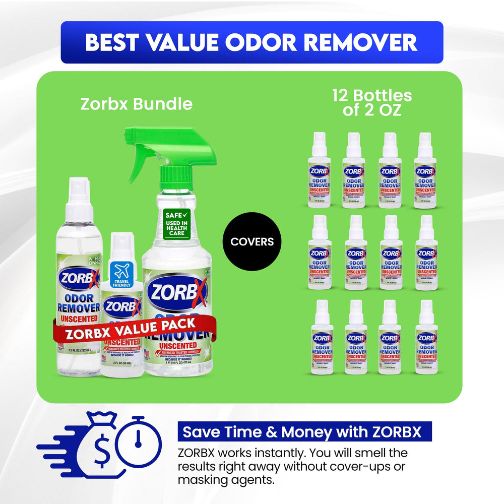 ZORBX Fragrance-free label highlights unscented formula.
