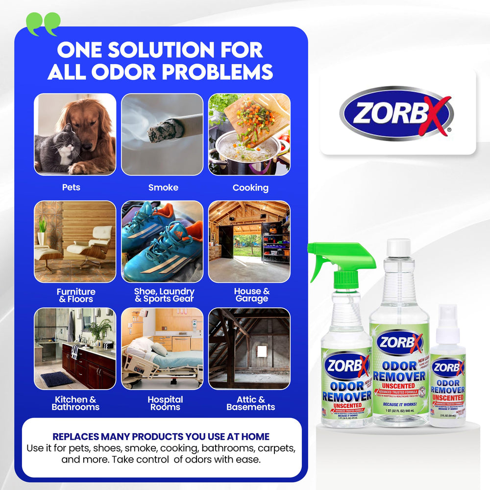 ZORBX unscented odor remover 32oz refill for larger spaces