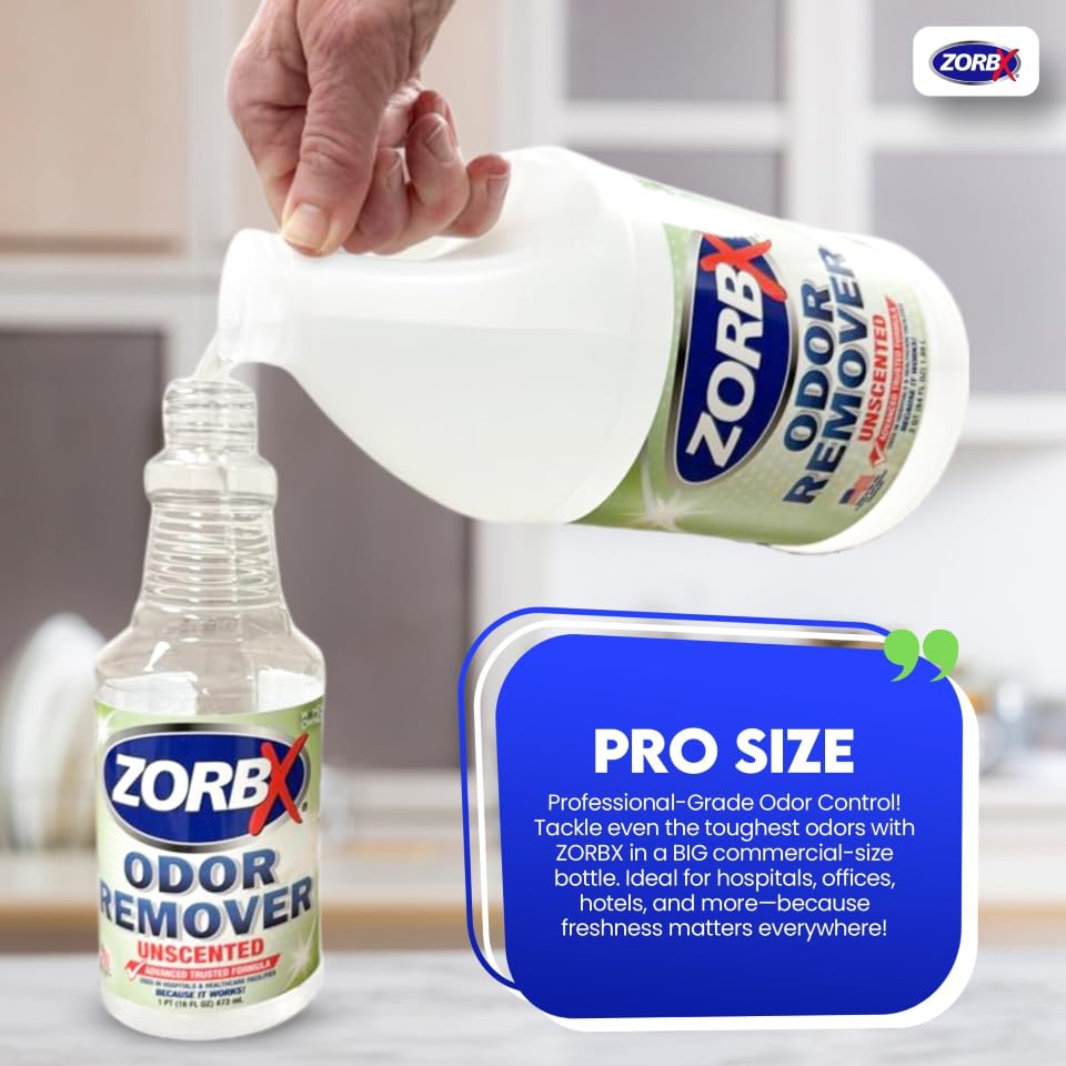 ZORBX Unscented Odor Eliminator spray action delivers fast odor neutralization