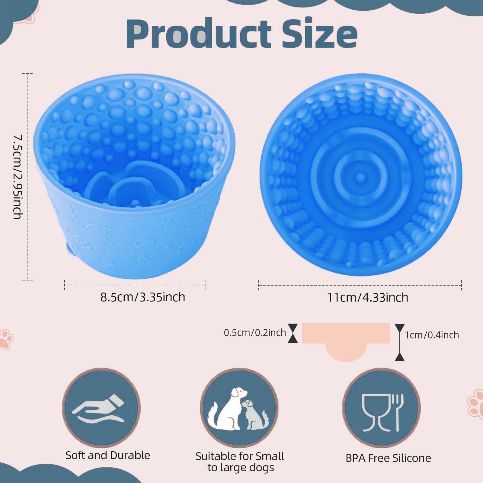 ZOURYNUA dog slow feeder with strong suction for stable use during feeding